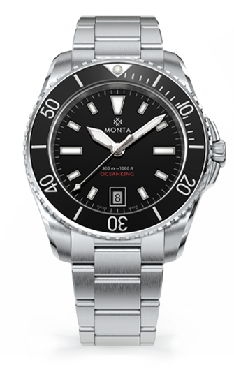 Monta Oceanking, 60-Minute Bezel, with Date, Black Dial, Ceramic Bezel